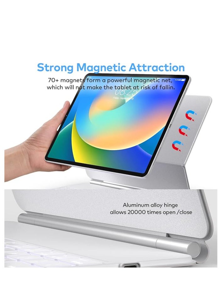 حافظة لوحة مفاتيح لجهاز iPad Air 11 بوصة (M2) iPad Pro 11 بوصة (الجيل الأول/الثاني/الثالث/الرابع) حافظة لوحة مفاتيح مغناطيسية بتصميم سحري مع لوحة تتبع متعددة اللمس متوافقة مع iPad Air 10.9 الجيل الرابع/الخامس. - Image 4