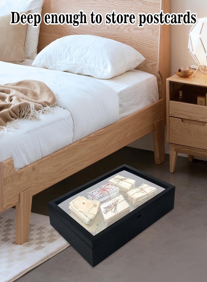 Alyoen Greeting Card Display Stand Holder, Card Display Rack, Wooden Postcard Display Stand, Sticker Display Stand for Vendors, Shadow Box Frame Display Case with Linen Back & Push Pins for Wall, Tabletop - Image 3