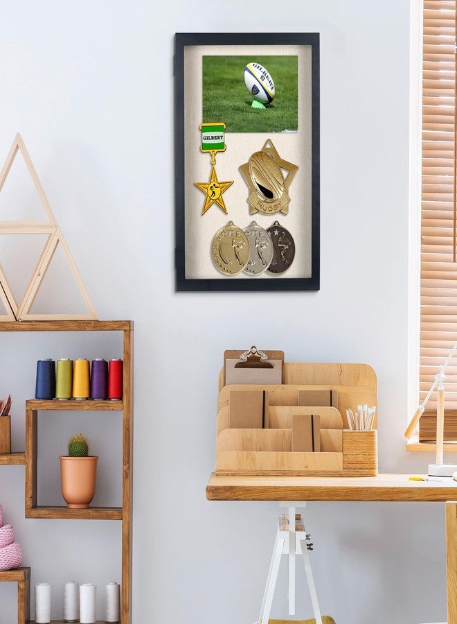 Alyoen Greeting Card Display Stand Holder, Card Display Rack, Wooden Postcard Display Stand, Sticker Display Stand for Vendors, Shadow Box Frame Display Case with Linen Back & Push Pins for Wall, Tabletop - Image 4