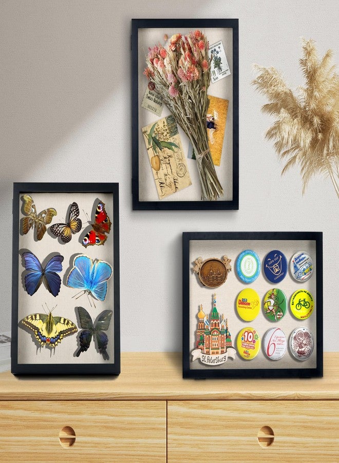 Alyoen Greeting Card Display Stand Holder, Card Display Rack, Wooden Postcard Display Stand, Sticker Display Stand for Vendors, Shadow Box Frame Display Case with Linen Back & Push Pins for Wall, Tabletop - Image 5