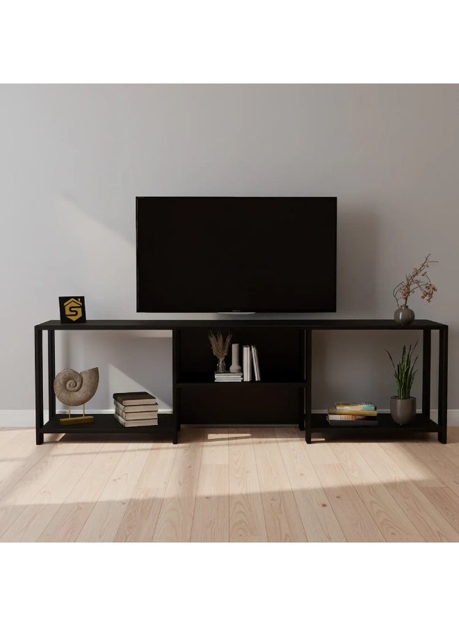 Stylish Home Modern wooden TV stand in black - Image 3