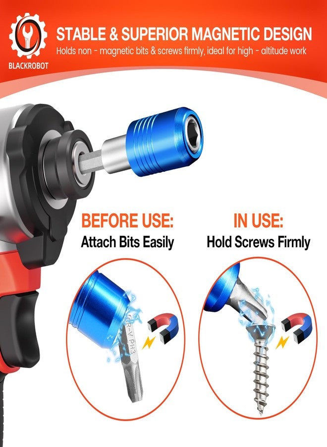 BLACKROBOT 2-Piece Magnetic Quick Change Impact Bit Holder, 2.5-Inch Drill Bit Extension for 1/4" Hex Drives, Ideal for Screwdriver Bits, Nuts, Drills and Socket Driver Adapters - Image 4