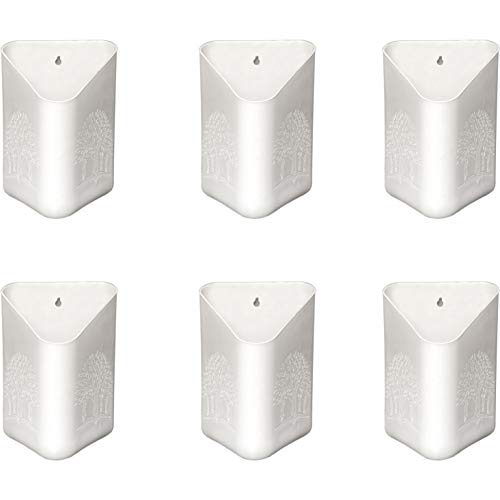 TechHark Wall Hanging Flower Pots For Home And Garden Decoration - Front H- 4", Back H- 6.5", Side Width- 5.5", Back W- 5" (Pack Of 6), White - Image 3