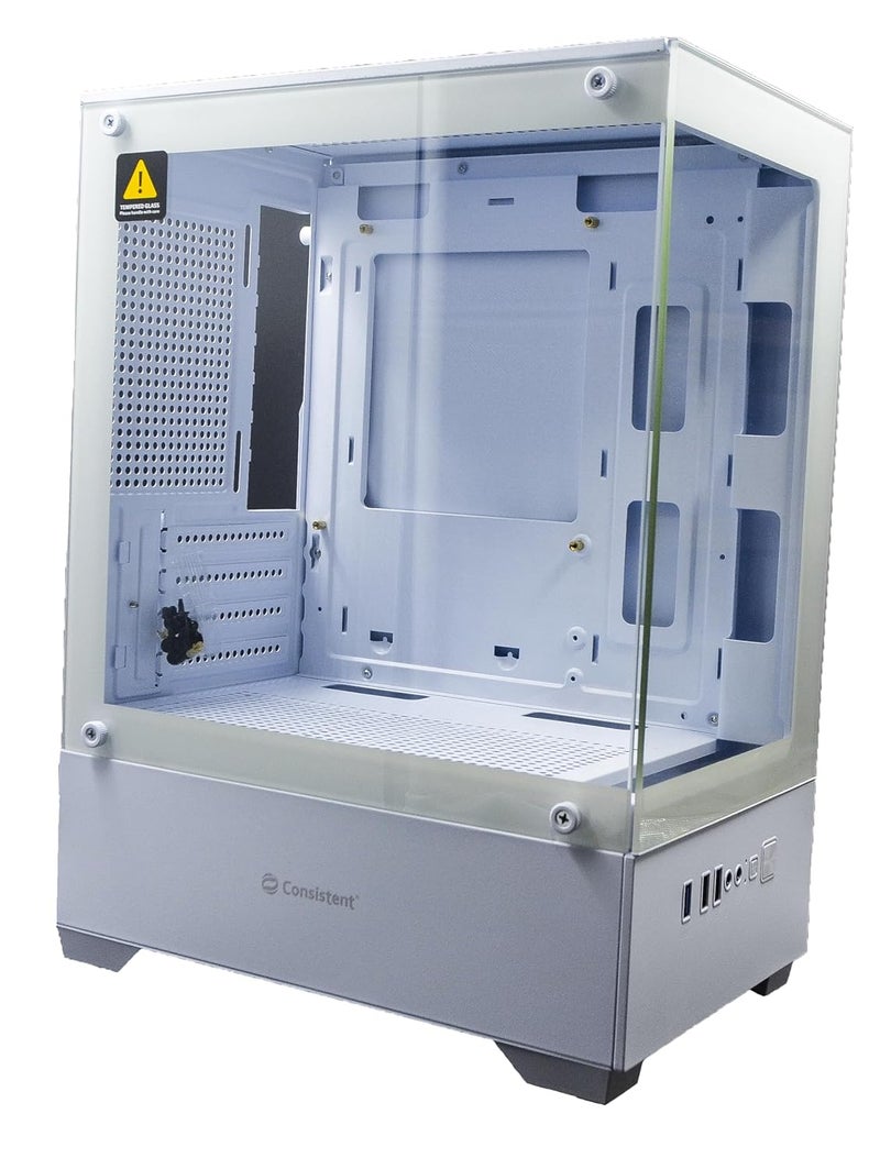 Consistent PC Case (CIP501) White Nebula Computer Case | Gaming Cabinet - White | Support ATX, M-ATX, ITX | Infinity Mirror Pre- Installed 3 x 120mm Front and 1 x 120mm Rear ARGB Fans - Image 1