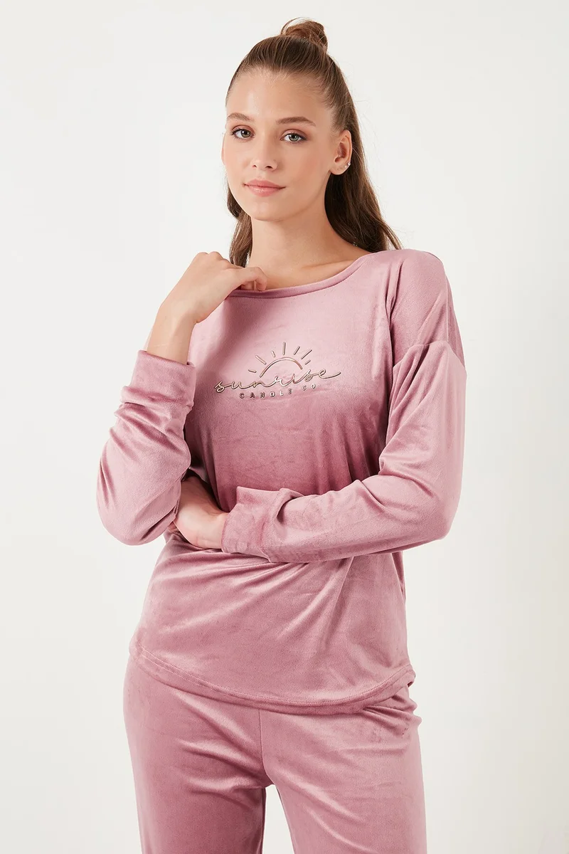ليلا Standard Fit Crew Neck Pajama Set Women's Pajama Set 6094201