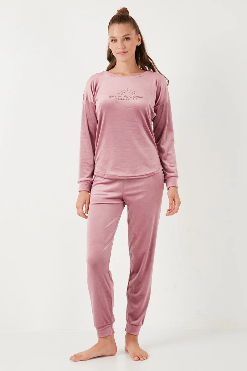 ليلا Standard Fit Crew Neck Pajama Set Women's Pajama Set 6094201