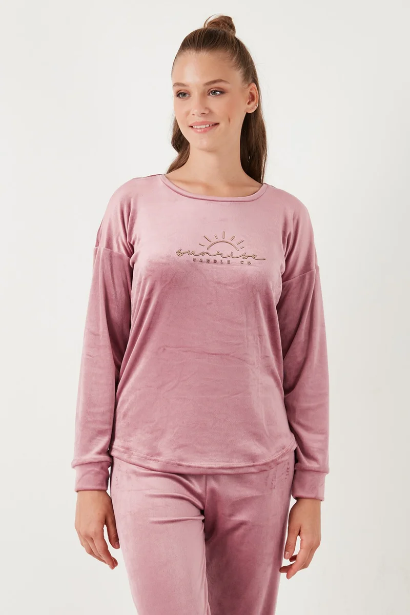 ليلا Standard Fit Crew Neck Pajama Set Women's Pajama Set 6094201