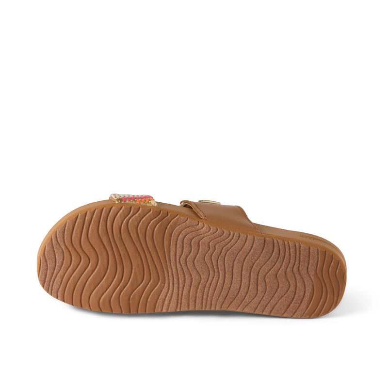 REEF Cushion Vista Womens Fashion Slide Sandal, Vegan Leather Strap, Ultra Soft Cushion Footbed, Beachy Woven, 7 - Image 4