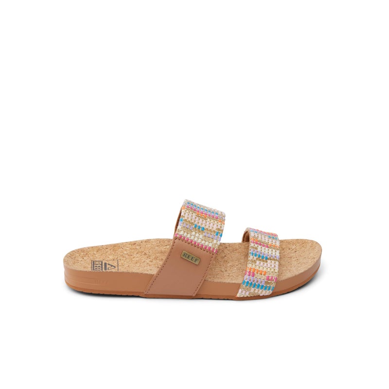 REEF Cushion Vista Womens Fashion Slide Sandal, Vegan Leather Strap, Ultra Soft Cushion Footbed, Beachy Woven, 7 - Image 5