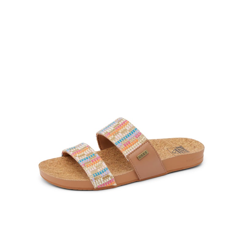 REEF Cushion Vista Womens Fashion Slide Sandal, Vegan Leather Strap, Ultra Soft Cushion Footbed, Beachy Woven, 7 - Image 1