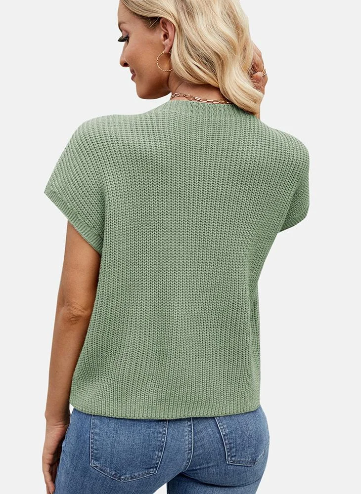 YUNIQEE Green Round Neck Printed Top