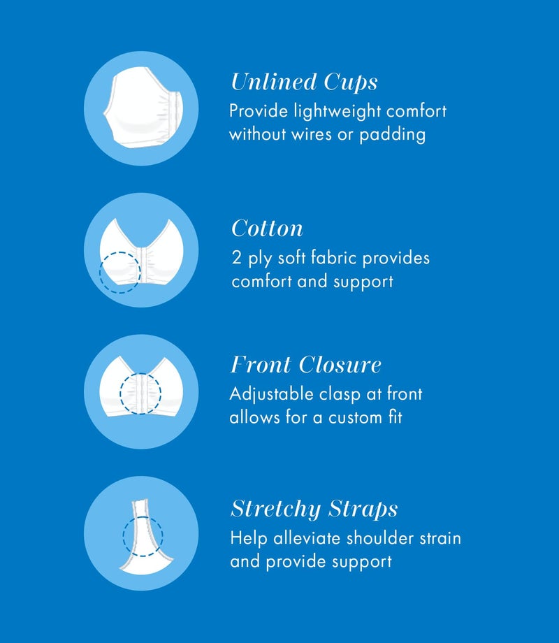 Bestform 5006014 Comfortable Unlined Wireless Cotton Stretch Sports Bra with Front Closure - Image 2