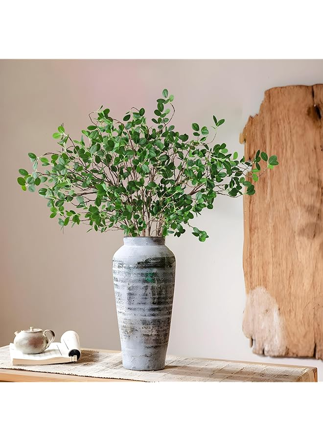 erorex Artificial Eucalytus Green Branches Faux Ficus Twig Home Office Shop Decoration 2Pcs - Image 5