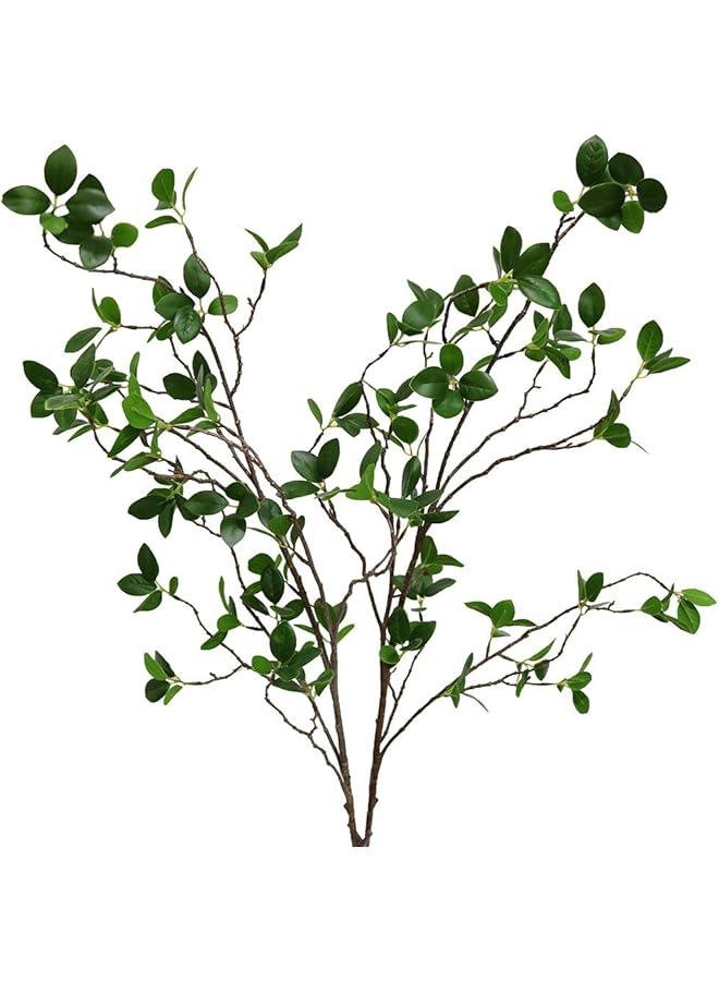 erorex Artificial Eucalytus Green Branches Faux Ficus Twig Home Office Shop Decoration 2Pcs - Image 1