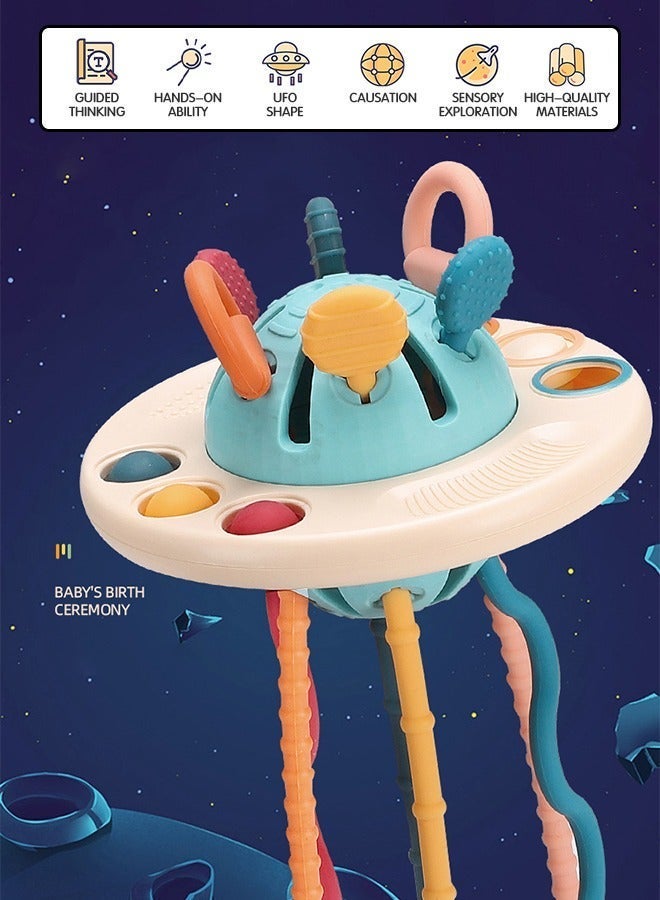 GROIC Baby Sensory Montessori Silicone Toy, Travel Pull String Developing Fine Motor Skill, Multi-Sensory Activity Early Educational Birthday Gift for Toddlers - Image 2