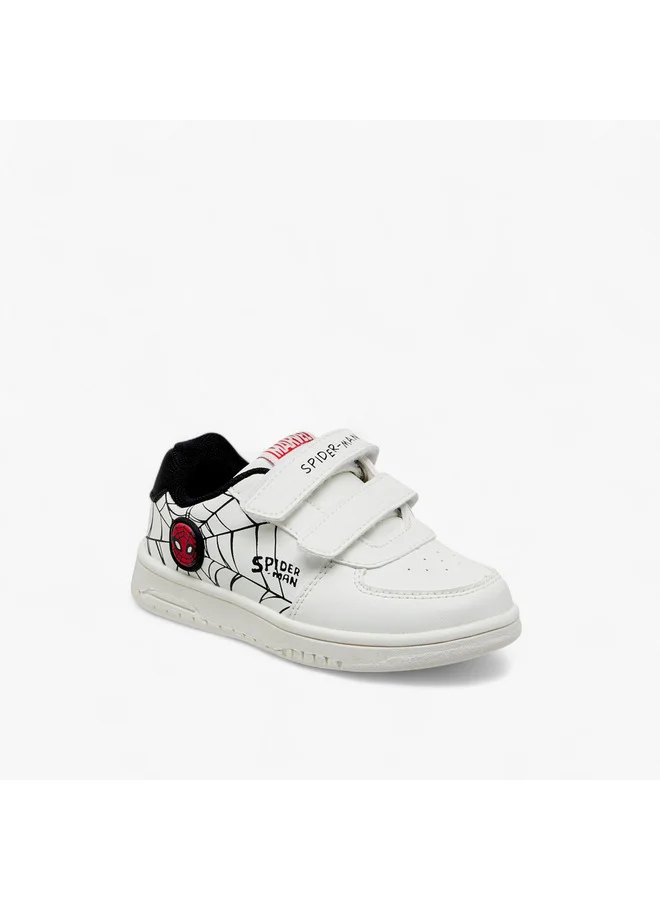 MARVEL Boys Spider-Man Print Sneakers with Hook and Loop Closure