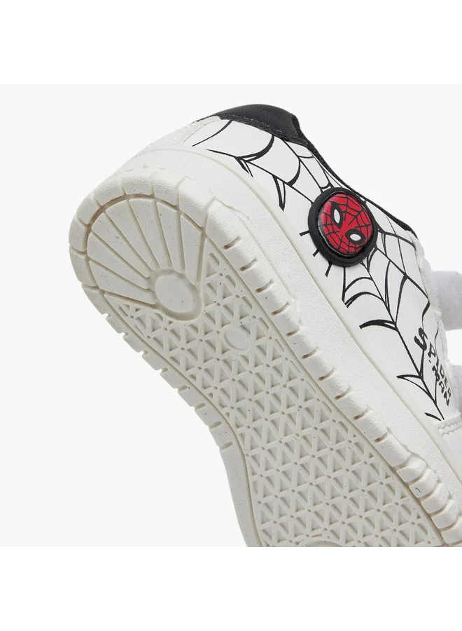 MARVEL Boys Spider-Man Print Sneakers with Hook and Loop Closure