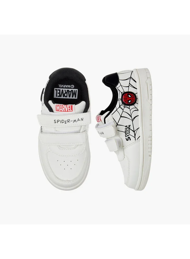 MARVEL Boys Spider-Man Print Sneakers with Hook and Loop Closure