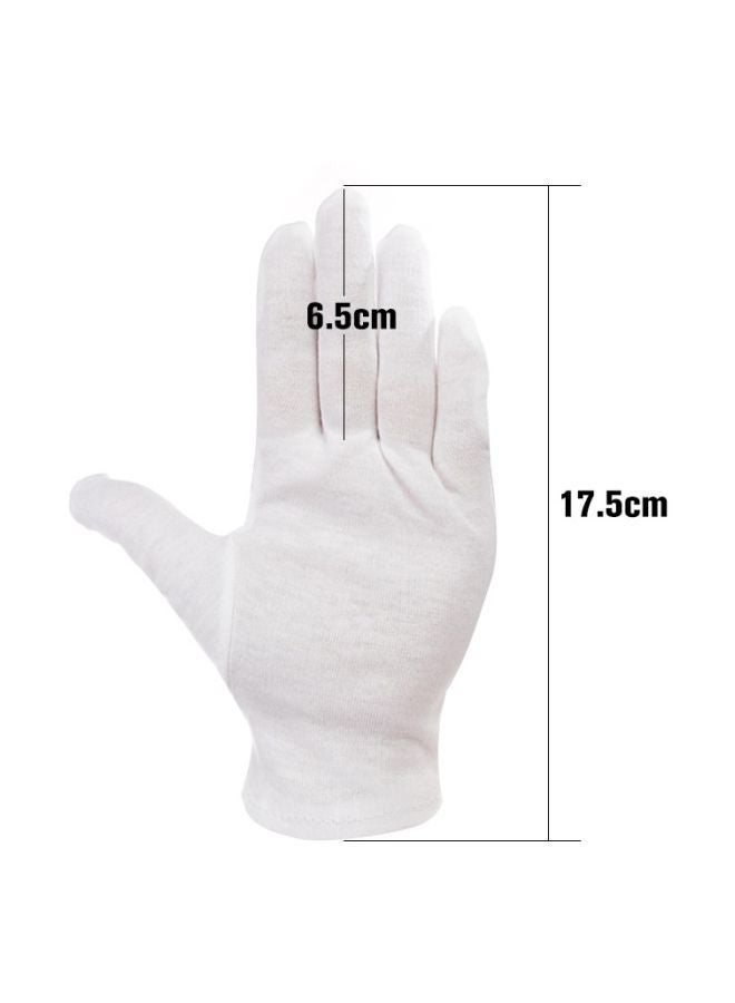 NIBEMINENT 24-Piece Cotton Ceremonial Gloves Set White M - Image 5