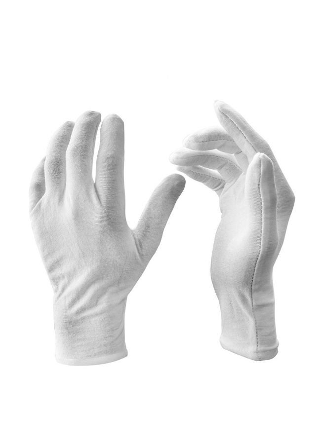 NIBEMINENT 24-Piece Cotton Ceremonial Gloves Set White M - Image 1