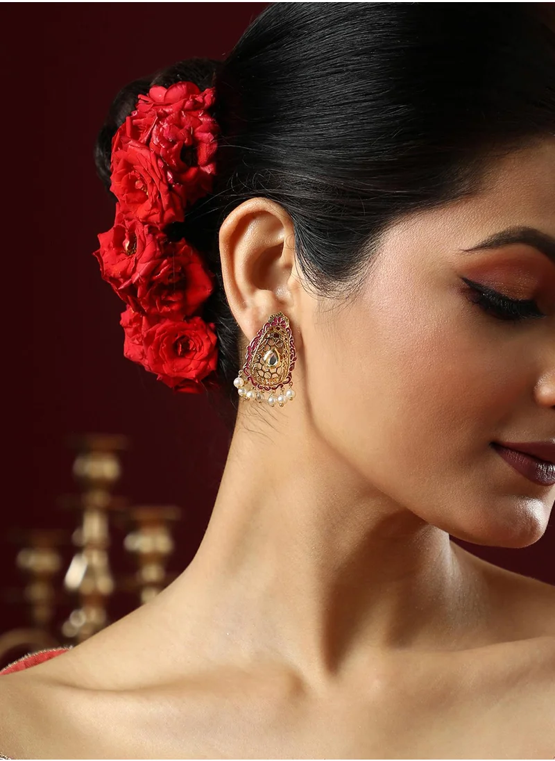 سوهي The Zayna Stones Studded & Beaded Drop Earrings