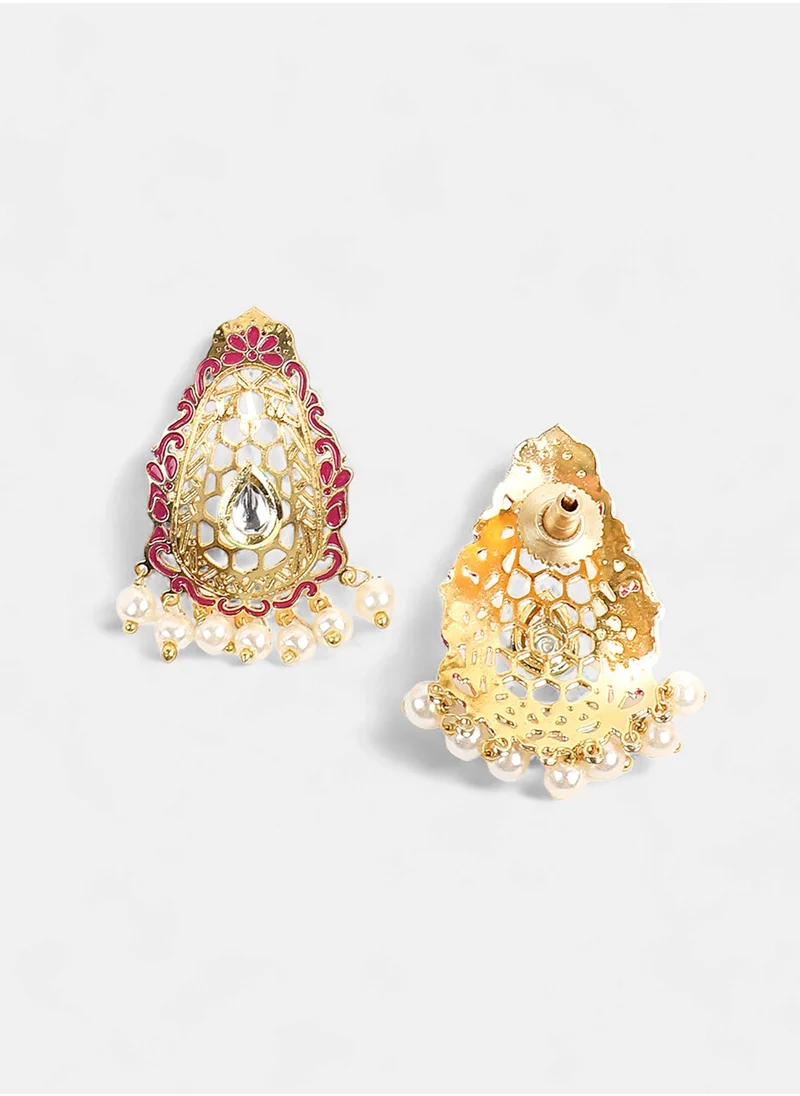 سوهي The Zayna Stones Studded & Beaded Drop Earrings