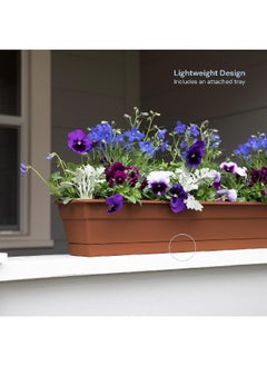 Bloem Weather Resistant UV-Protected Smooth Finish Window Box Planter Terracotta 24 Inch DCBT24-46  - Image 4