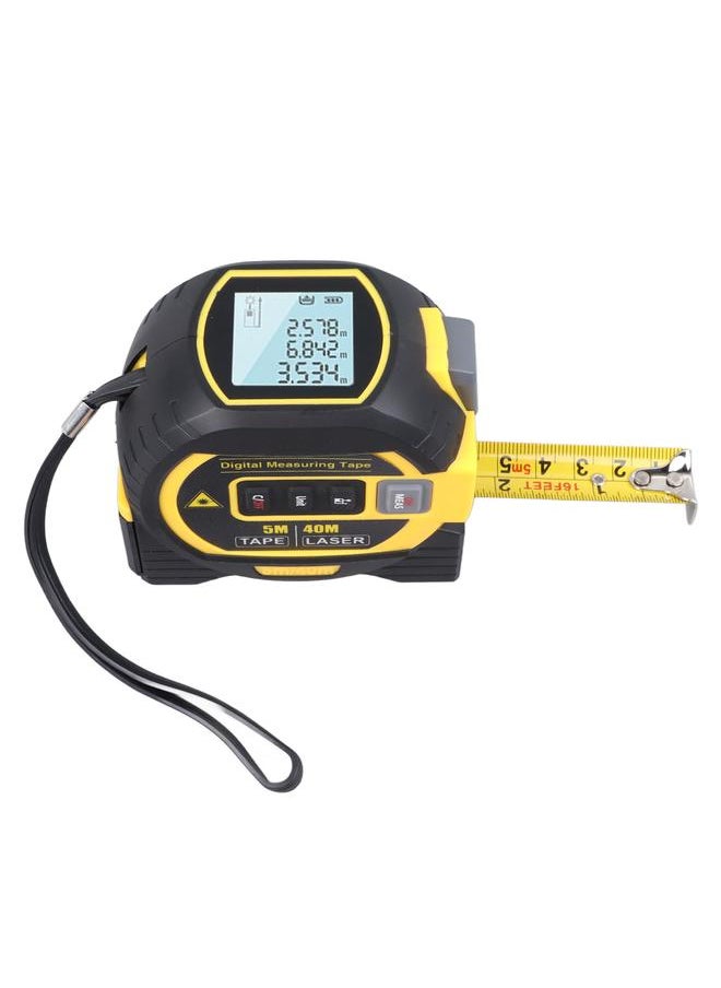 Thoraya Laser Tape Measure 3 in 1 40m Laser Ranging Infrared Digital Tape Measure for Industry Accurate Measuring Yellow  - Image 2