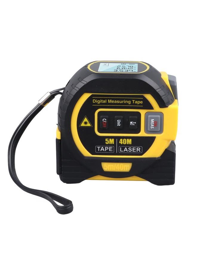 Thoraya Laser Tape Measure 3 in 1 40m Laser Ranging Infrared Digital Tape Measure for Industry Accurate Measuring Yellow  - Image 5