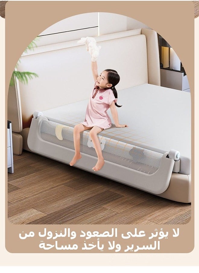 JOGAMS - Bed Guard Rail for Toddlers Swing Down Height Adjustable Folding up Extra Tall Bed Rail for Toddlers with Reinforced Anchor Baby Bed Safety Side Railing Guards for Twin, Queen, King, Full Size Bed - Image 1