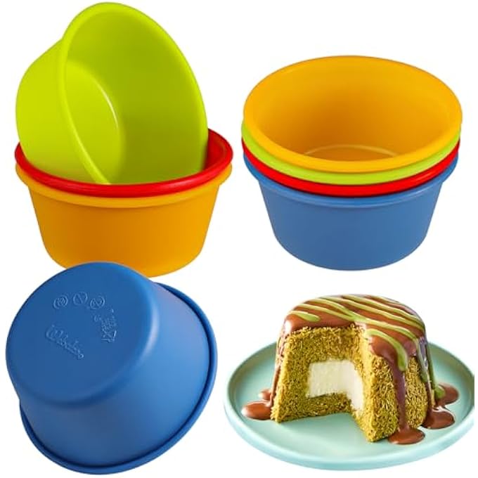 مجموعة أكواب خبز كب كيك سيليكون من 8 مقلاة هوائية مافن بان جامبو مافن قابلة لإعادة الاستخدام كبيرة فردية مافن القصدير 35 بوصة ميني كيك بان سلطة تتبيلة حاوية خالية من BPA - Image 1