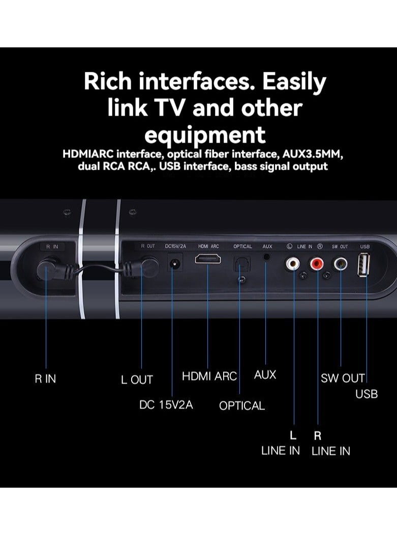 M MIAOYAN Detachable 2-Piece Soundbar – Bluetooth Home Theater Speaker for TV, Wall-Mountable or Split-Use Design  - Image 3