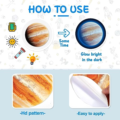 Robmoda Solar System Wall Decals Glow in The Dark Stars 780 PCS, Glowing Planets Stickers for Ceiling, Nursery Wall Stickers for Bedroom, Kids Room Decorations (Blue) - Image 4