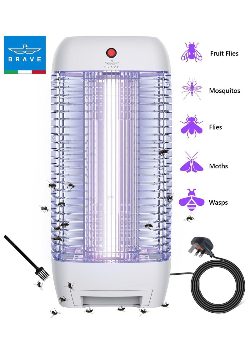 Brave Powerful Electric Mosquito Killer & Fly Trap, Smart Pest Control Device for Indoor & Outdoor Use, 10W Power & 1800V Power Supply, High Efficiency UV Mosquito Trap, 100% Original Insect Zapper, Effective Against Flying Insects, Ideal for Home, Kitchen, Patio, Garden, Office and Camping, Durable and Weatherproof Design, Safe, Eco-Friendly and Silent Operation, 24/7 Protection (White)  - Image 1