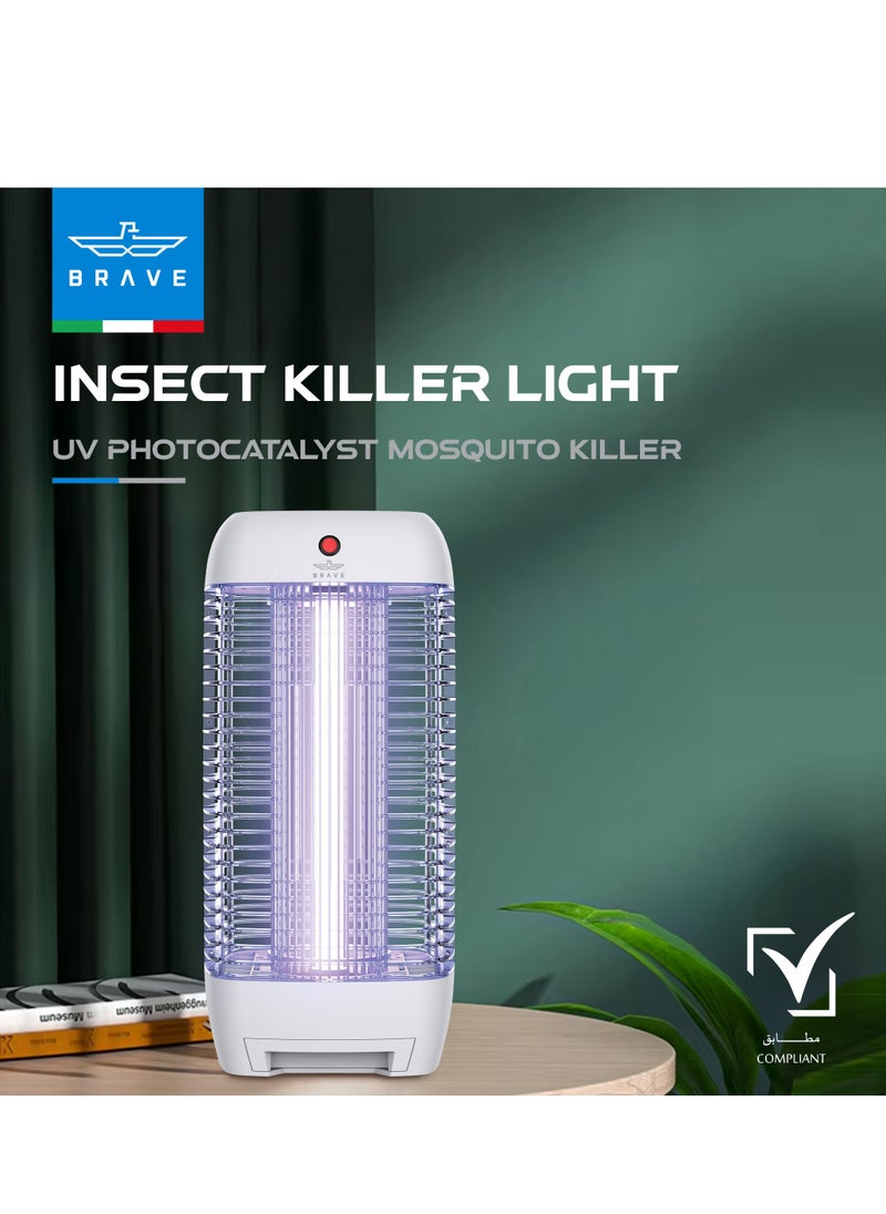 Brave Powerful Electric Mosquito Killer & Fly Trap, Smart Pest Control Device for Indoor & Outdoor Use, 10W Power & 1800V Power Supply, High Efficiency UV Mosquito Trap, 100% Original Insect Zapper, Effective Against Flying Insects, Ideal for Home, Kitchen, Patio, Garden, Office and Camping, Durable and Weatherproof Design, Safe, Eco-Friendly and Silent Operation, 24/7 Protection (White)  - Image 2