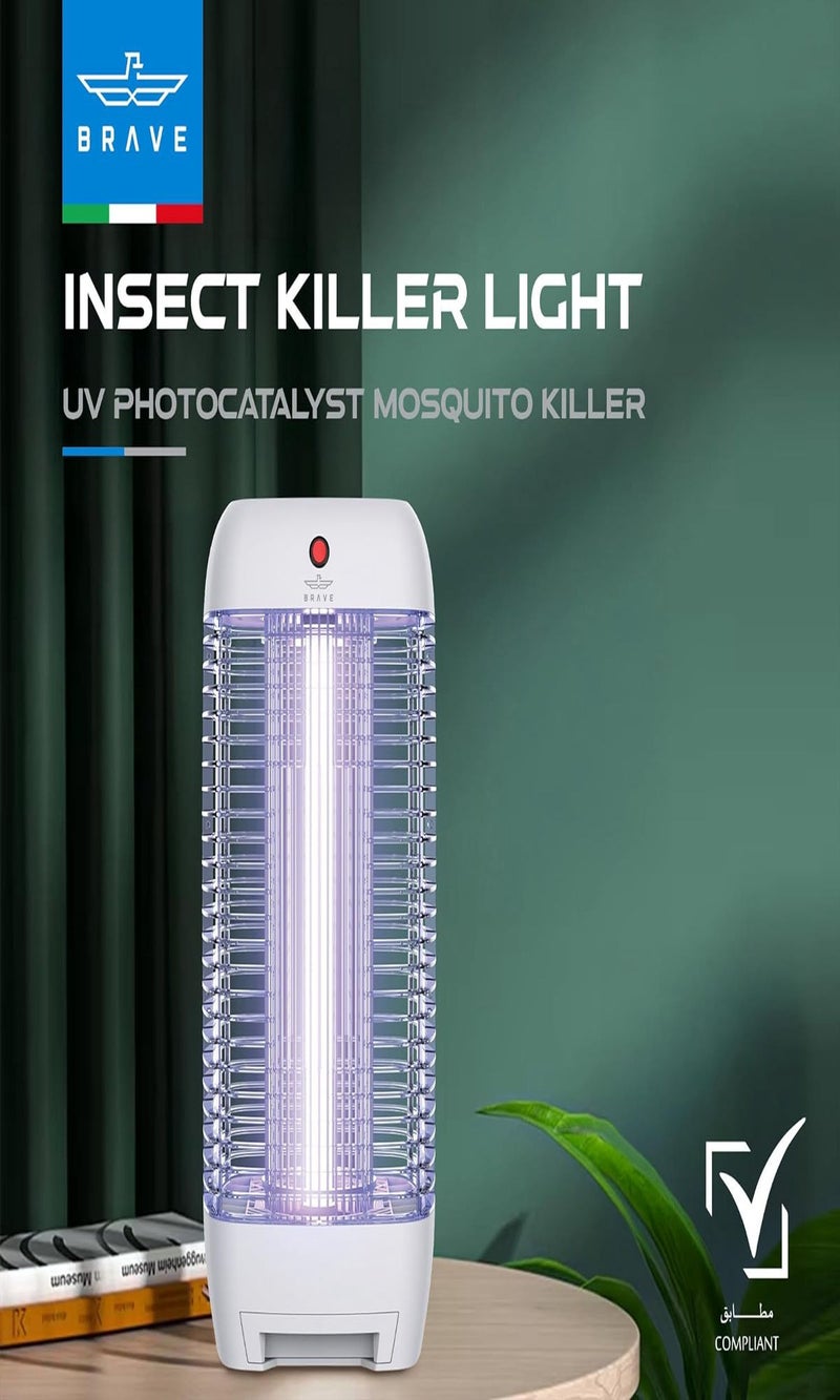 Brave Powerful Electric Mosquito Killer & Fly Trap, Smart Pest Control Device for Indoor & Outdoor Use, 10W Power & 1800V Power Supply, High Efficiency UV Mosquito Trap, 100% Original Insect Zapper, Effective Against Flying Insects, Ideal for Home, Kitchen, Patio, Garden, Office and Camping, Durable and Weatherproof Design, Safe, Eco-Friendly and Silent Operation, 24/7 Protection (White) - Image 2