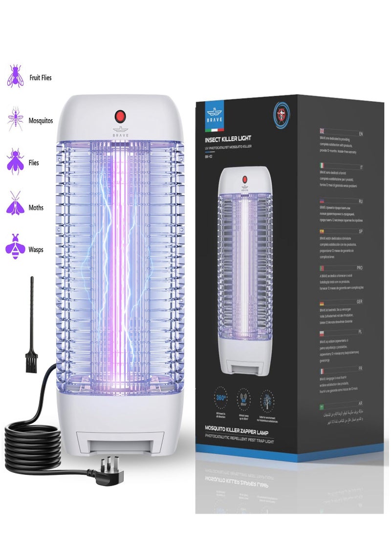 بريف جهاز قاتل البعوض الكهربائي القوي ومصيدة الذباب، جهاز ذكي لمكافحة الحشرات للاستخدام الداخلي والخارجي، بقوة 10 واط وشبكة كهربائية بجهد 1800 فولت، مصيدة بعوض بالأشعة فوق البنفسجية عالية الكفاءة، صاعق حشرات أصلي 100%، فعّال ضد الحشرات الطائرة، مثالي للمنزل، المطبخ، الفناء، الحديقة، المكتب والتخييم، تصميم متين ومقاوم للعوامل الجوية، آمن، صديق للبيئة وذو تشغيل صامت، يوفر حماية على مدار الساعة (أبيض) - Image 1