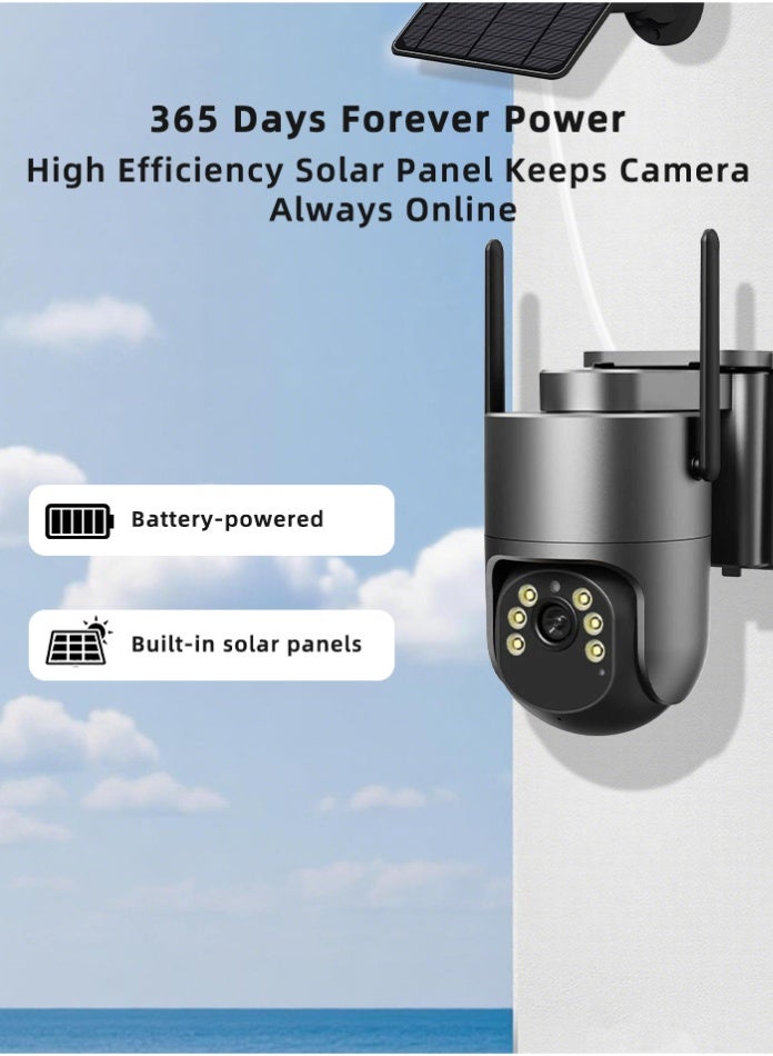 ICAM 365 4G AOV Solar Security Camera 2K 5MP with Built-in SIM, Wireless Outdoor PTZ Camera, AI Human Detection, 2-Way Audio, Color Night Vision, IP66 Waterproof, TF Card Storage for Farms, Villas and Construction Sites - Image 2