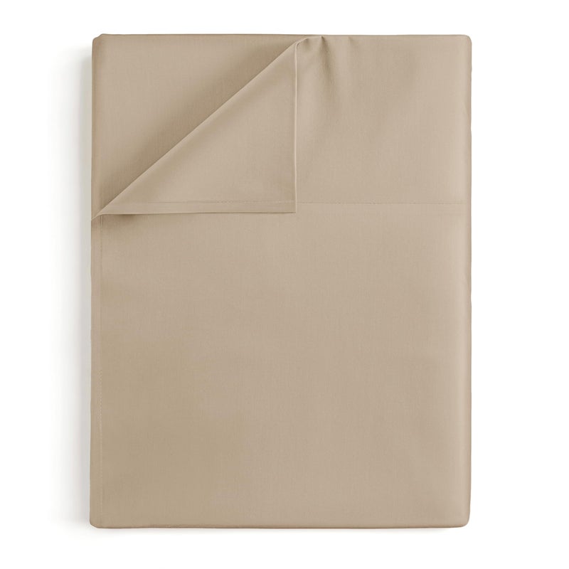 CGK Unlimited Queen 400 Thread Count 100 Cotton Flat Sheet  Comfortable Cooling  Breathable Cotton  Top Flat Sheet Only  Luxury Hotel Quality Bedding  Extra Soft and Comfy  Easy Care Wrinkle Free  Cream 