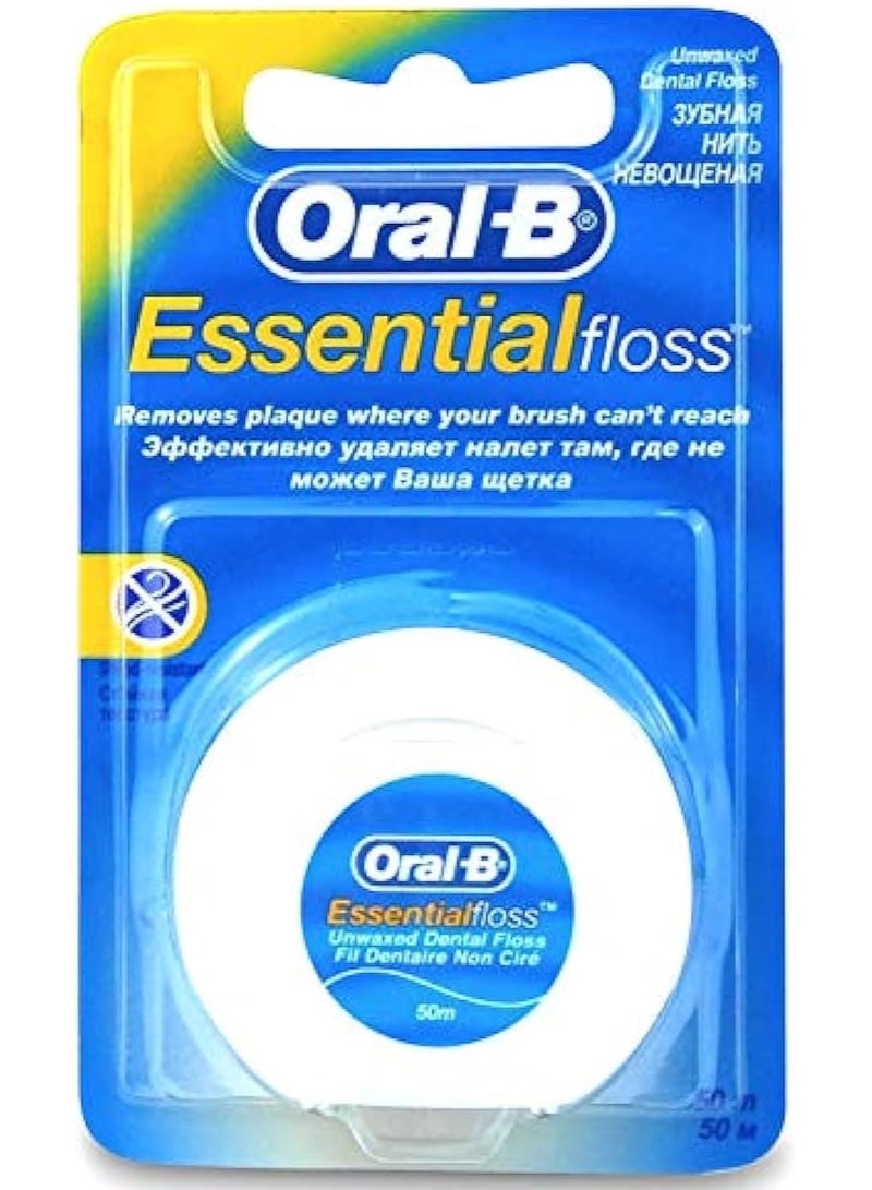 Oral-B Essential Floss (Unwaxed), 50m