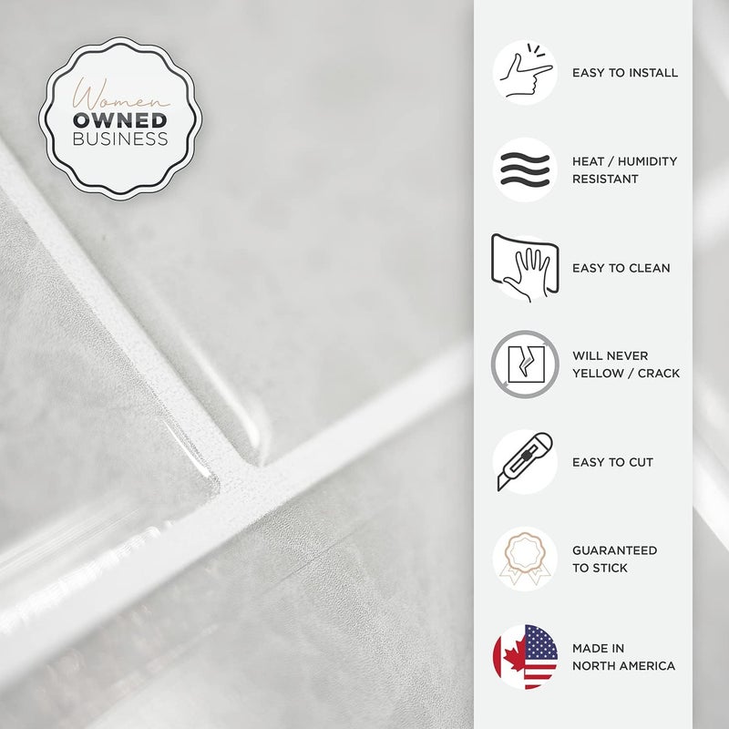 Smart Tiles بلاط خلفية قابل للتقشير واللصق - 10 أوراق بحجم 10.95" × 9.70" - بلاط خلفية لاصق ثلاثي الأبعاد للمطبخ، الحمام، بلاط الجدران، فندي - Image 4