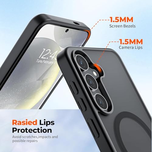 keeshar MagPro case for Samsung Galaxy S25 5G | MagSafe Compatible Protective Cover with Strong Magnetic Adsorption Shockproof Armor Scratch Resistant Polycarbonate Hard Back | Translucent Matte Black - Image 5