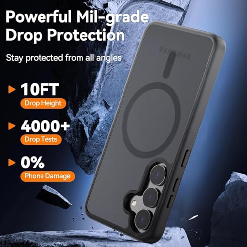 keeshar MagPro case for Samsung Galaxy S25 5G | MagSafe Compatible Protective Cover with Strong Magnetic Adsorption Shockproof Armor Scratch Resistant Polycarbonate Hard Back | Translucent Matte Black - Image 4