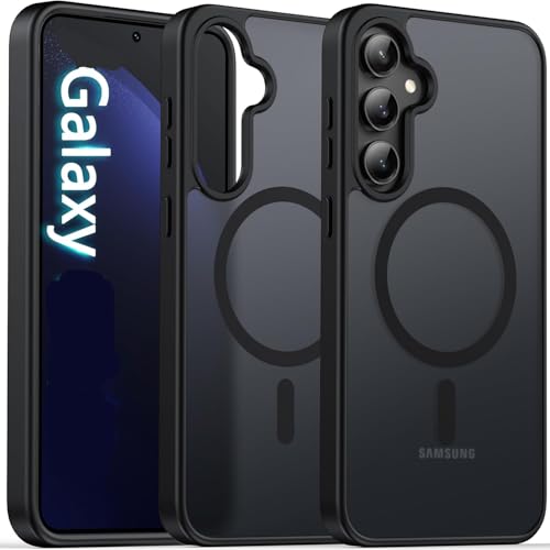 keeshar MagPro case for Samsung Galaxy S25 5G | MagSafe Compatible Protective Cover with Strong Magnetic Adsorption Shockproof Armor Scratch Resistant Polycarbonate Hard Back | Translucent Matte Black - Image 1