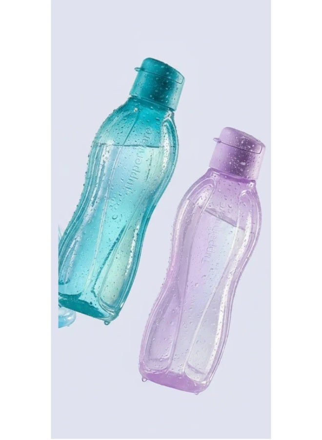Tupperware Original Reusable - Hydration Fridge Bottle - BPA-Free - Leak Proof - Ideal for Gym, Office, Home Sports, Work & School Fliptop Eco Water Bottle, 1 Litre, Multicolor -Image colours -Set of 4 piece - Image 2