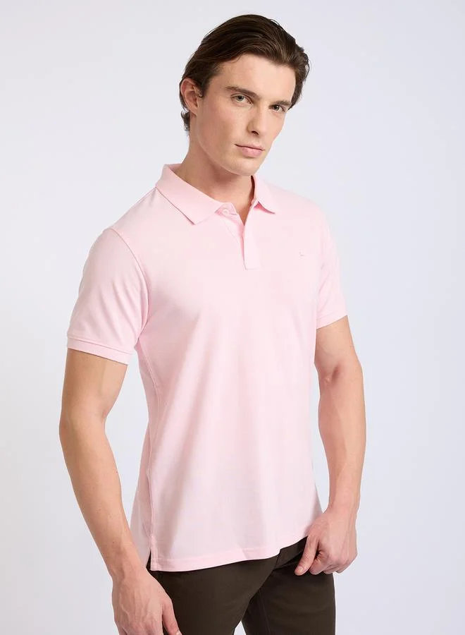Parx Men Pink Regular Fit Solid Polo T-Shirt