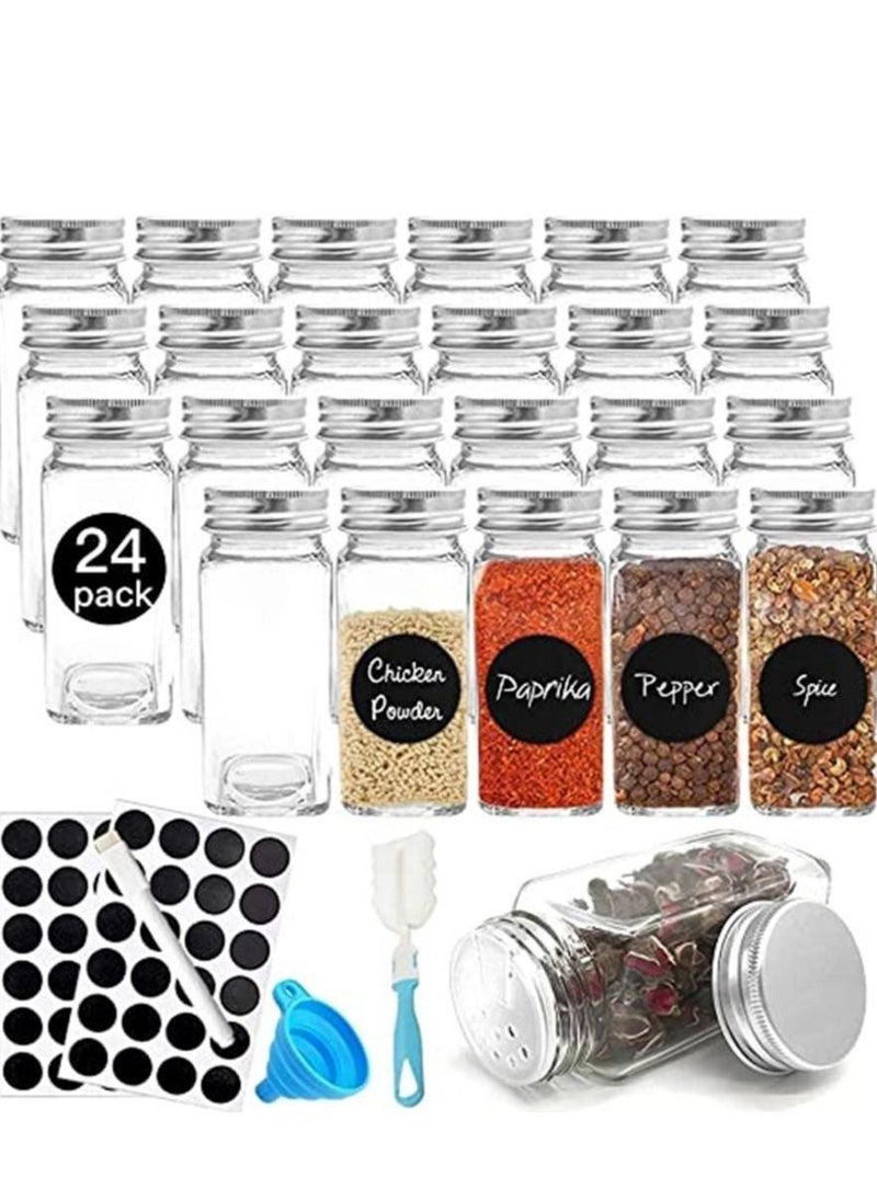 ميكسد - 24 قطعة من الزجاج التوابل جرة مجموعة ، مع الملحقات ، متعدد الألوان 120ml - Image 1