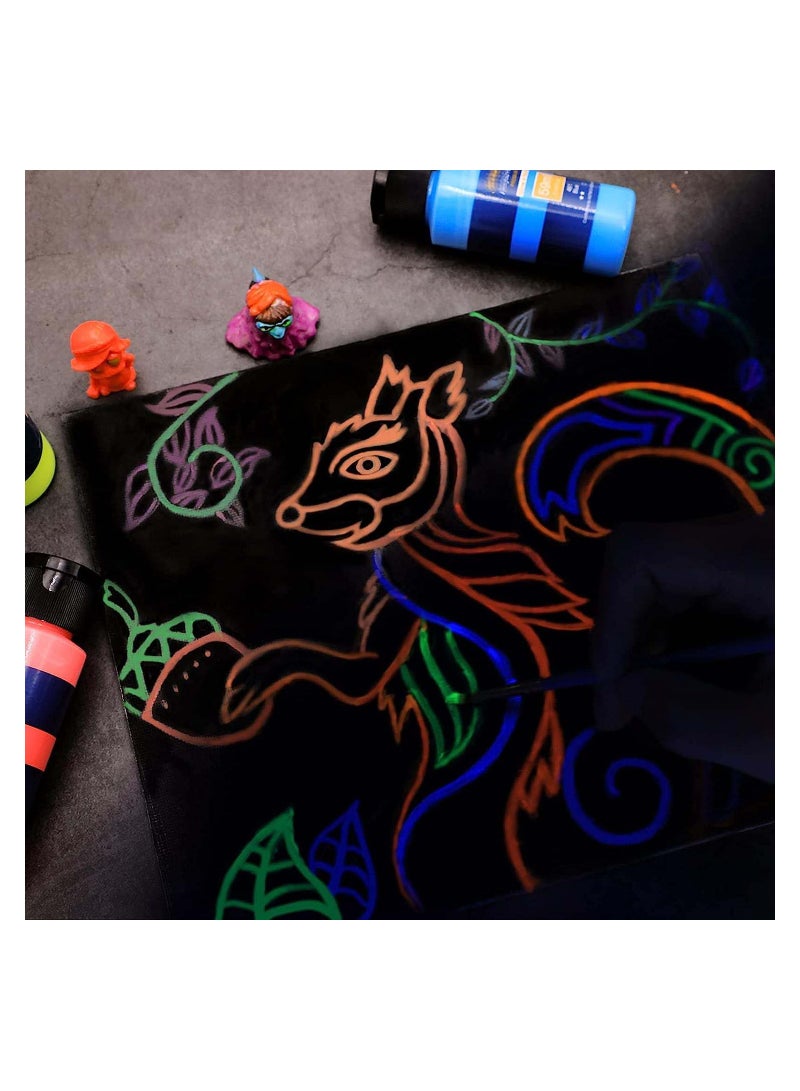 Captaintech Acrylic Paint Set for Art Painting Decorate 6 Neon and  Glow in the Dark Paint Colors 2-in-1 2 Ounce/59ml Acrylic Luminous Paint Supplies for Wood, Fabric, Crafts, Canvas, Leather&Stone - Image 4