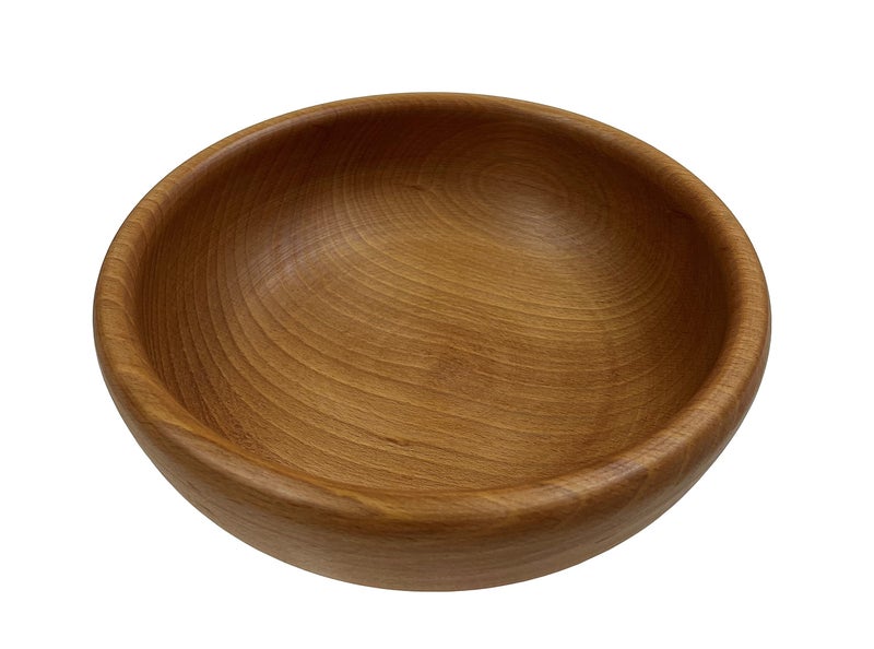 EFO Wooden Bowl 24 cm  Bowl for Fruit or Salad Made of Rustic Beechwood  Wooden Dish for Snacks Serving or Decor  Ideal for Kitchen Picnic Dining or Gift Use  Natural Finish