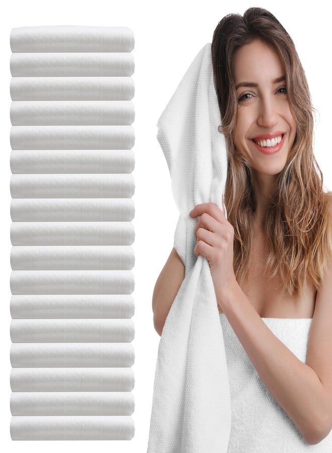 Molain 100Pcs Disposable Bath Hair Towels, 100% Cotton Absorbent Large Luxury Tissues, 27.5" x 12" Salon Spa Towels for Massage Yoga Camping Trips (White) - Image 1
